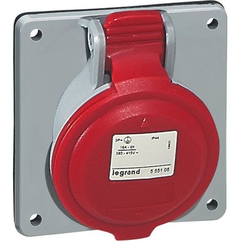 Legrand 555289 Standard-pitch socket P17 - 3P+N+T - 380 to 415 V - 32 A - plastic - IP44 - IK09