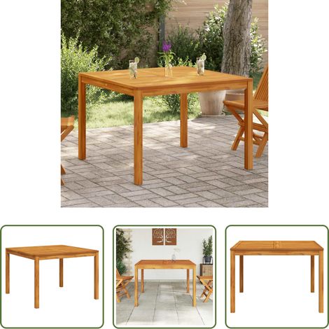 Akazienholz - Garten-Esstisch 110x110x75 cm Massivholz Akazie (1/5)