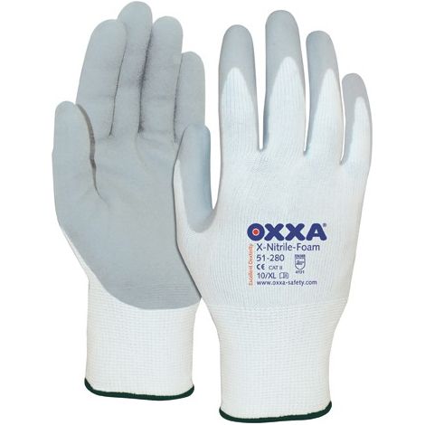 Guanti X-Nitrile Oxxa Schiuma, Taglia 11, Bianco / Grigio (A 12)