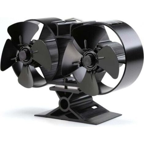Ventilateur Poele à Bois Alimenté à la Chaleur Ventilateur de Cheminée à double extrémité 8 Blade Aluminium Ventilateur (1/4)