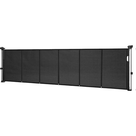 Barrière rétractable enfants et animaux 870 mm extensible jusqu à 2800 mm maille noire escaliers portes couloirs (1/5)