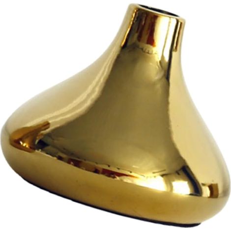 Petit Vase en Céramique Dorée Mini 10 Cm pour Décoration Intérieure, Ornement de Table Élégant, Vase à Composition pour Fleurs Séchées et Décoration de Bureau (1/5)