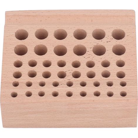 Porte-outils en cuir à 46 trous en bois de hêtre, boîte de rangement professionnelle pour outils de travail du cuir (1/5)