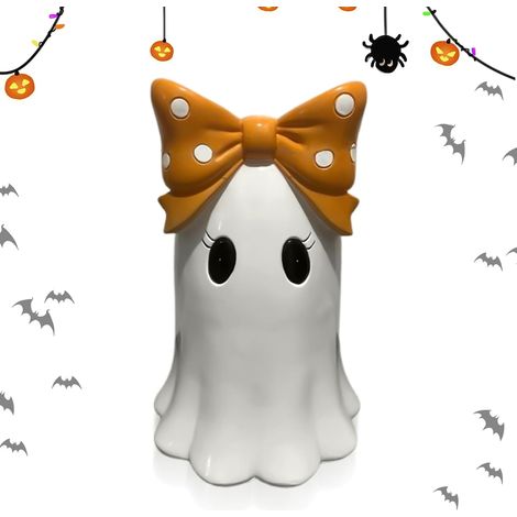 Figurine Fantôme Halloween Fantôme en Résine Artisanat Résine Mignon avec Noeud Papillon pour Centre de Table Mariage Gothique Chambre Fenêtre Décoration Accessoire (1/5)