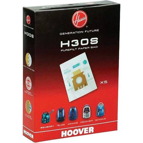 Sacs aspirateur H30S – Accessoire pour aspirateur Hoover – Largeur 30cm – Compatible avec modèles H30S et H30M (1/6)