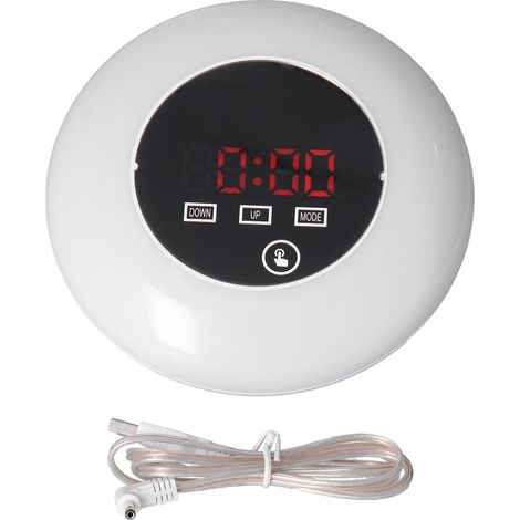 LED Digital Alarm Clock Mirror Clock Thermometer Clock 7 Color Electronic Clock for Bedroom OfficeRed Word