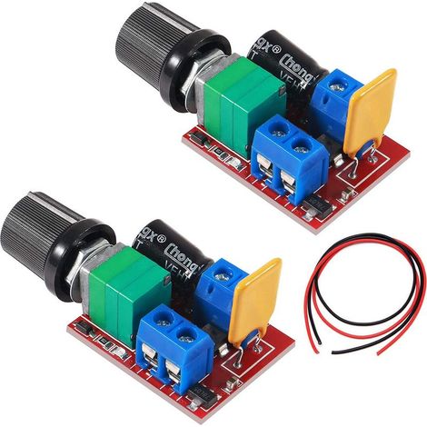 2 Pack, Regolatore di Velocità del Motore, Mini PWM 5A, Indicatore LED, DC 3V-35V fai Da te (1/5)