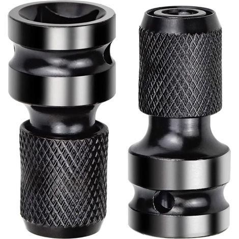 2 Pièces Adaptateurs de Douille 1/2" Carré à 1/4" Adaptateur Impact Cle a Choc Convertisseur de Libération Rapide pour Clé à Cliquet Impact et Porte-embout de Tournevis-LIAIKI (1/5)