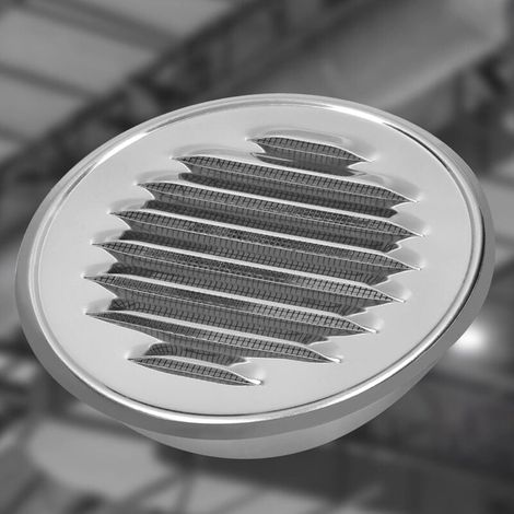 Grille d'aération - Ronde - En acier inoxydable - 100 mm - Avec bride de vissage - Protège contre les insectes (1/4)