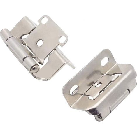 Home Hardware (6 pezzi) Cerniere per mobili a sovrapposizione da 1/2 pollice, cerniere a semi-sovrapposizione autochiudenti per ante di mobili da cucina, argento, adatte per ante di cucine/mobili
