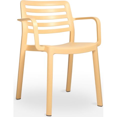 Fauteuil Wind Eco garbar plastique jaune - Lot de 4