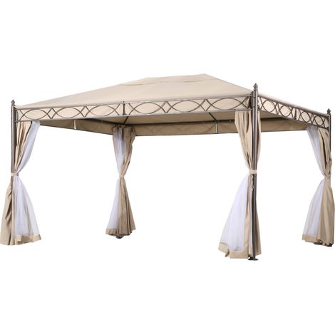 FORES - gazebo da giardino in acciaio completo di pareti (1/2)