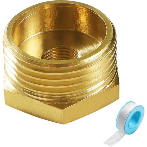 Réducteur en Laiton G3/4 Mâle vers G1/8 Femelle, Laiton Réduction Raccord Fileté, Réduction Adaptateur Hexagonal Raccord en Laiton avec Ruban, pour Tuyau (1/5)