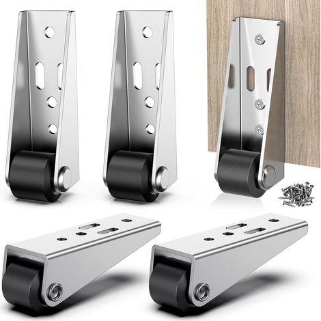 Petites roulettes fixes, mini roulettes fixes à roulement silencieux pour meubles, tiroirs, bacs de rangement (directionnelles, 4) (1/5)