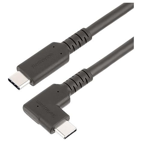 StarTech.com 1 m USB-C Kabel Gewinkelt, USB 3.2 Gen 2 (10 Gbit/s), USB C auf USB C Datenkabel/Monitor/Docking Station Kabel, 4K DP Alt Mode, Ladekabel 100W PD, 90 Grad Winkelstecker, Display Kabel