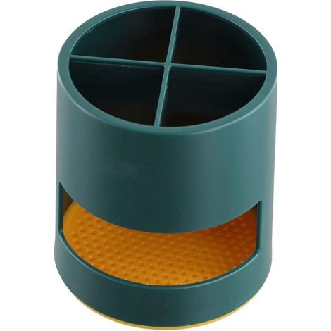 1 rangement brosse à dents plastique vert 101011cm 4 cases bac anti-fuite multi-usages (1/5)