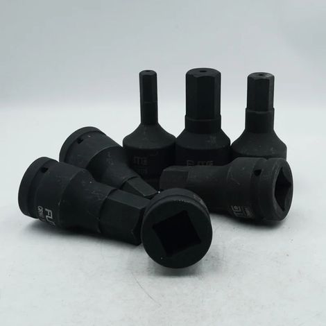 Jeu de douilles à impact 1 pouce (17 mm, 1 pièce) avec embouts hexagonaux pour outils à main de réparation automobile et d'atelier mécanique. (1/5)