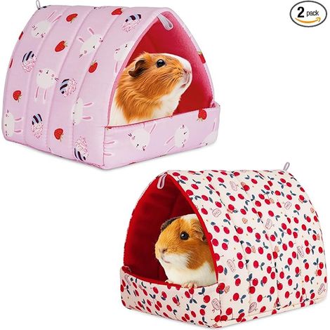 Guinea Pig House, Small Animals Sleeping Winter Cabin, Warm Cave Beds Small, for Dwarf Rabbit, Chinchilla, Hedgehog, Guinea Pigs, Squirrels (1/5)