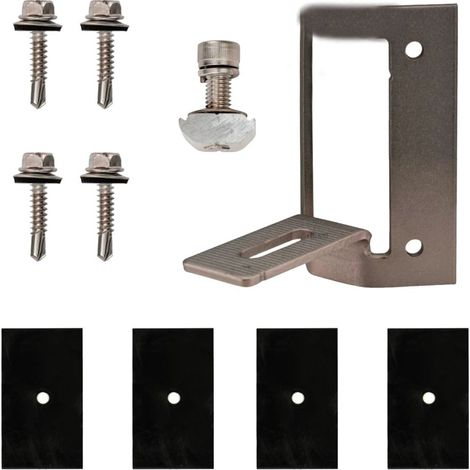 V-TAC Staffe per Fissaggio Pannelli su Lamiera Grecata per Posa Orizzontale 5Pz (1/6)