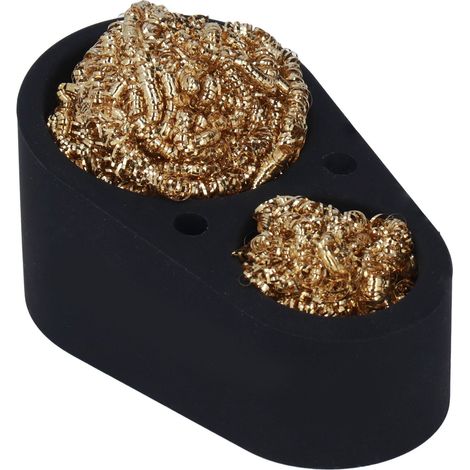 Nettoyant pour fer à souder en laiton, fil de nettoyage, support silicone double bille, accessoire (1/5)