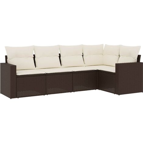 Maison Exclusive - Set comedor de jardín 5 piezas y cojines ratán (1/3)