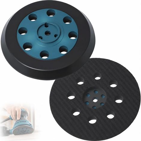Hard sanding plate compatible with PEX 12, PEX 125 and PEX 400 A (Ø 125 mm) - Round 8 hole backing plate replacement part sanding plate (1/5)