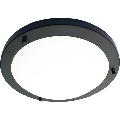 Forum Spa Delphi Matt Black 310mm Large LED Flush Ceiling Light - SPA-34047-SBLK