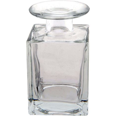 Petit Vase Soliflore en Verre Transparent Décoratif Style Moderne pour Fleurs 6 x 6 x 11 cm - PANGIVO