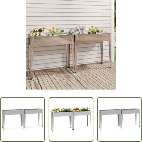 Blumenstand - Pflanzkübel 2 Stk. Verzinkter Stahl (1/5)