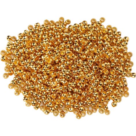 500Pcs Crimp Beads Round Spacer Loose Stopper Terminators Tips for Necklace Bracelet DIYGolden (1/5)