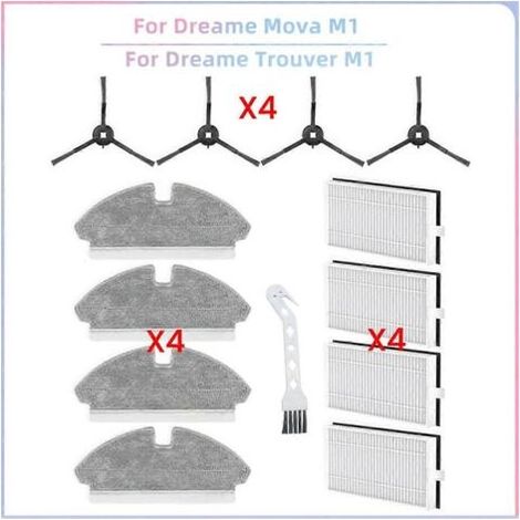 Pour aspirateur Dreame Mova M1 / Trouver M1 Pièces de rechange Brosse latérale Filtres HEPA Chiffon de nettoyage Accessoires (1/5)