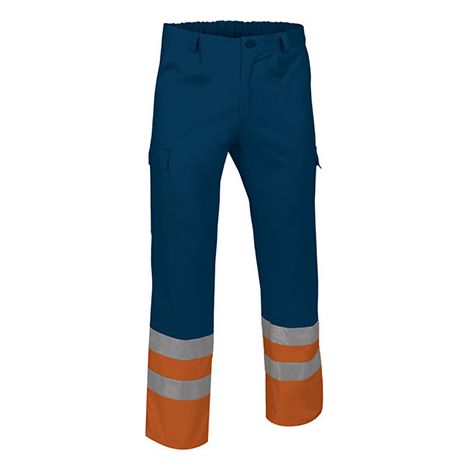 Pantalón multibolsillos de alta visibilidad con cintas reflectantes, variedad de colores EN 20471 TRAIN XXL Naranja fluor / Azul mar