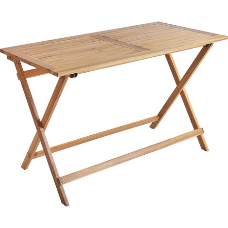 Mesa de jardín plegable de madera de acacia rectangular marrón 120 x 60 cm Prossedi (1/5)