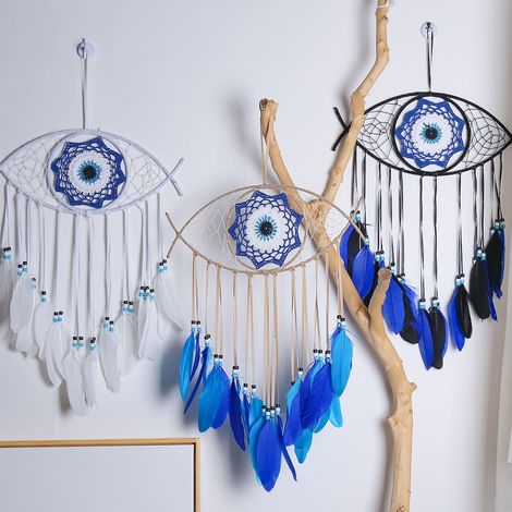 Attrape-rêves Œil de Protection, Décoration Murale Ésotérique pour Chambre et Salon (1/3)