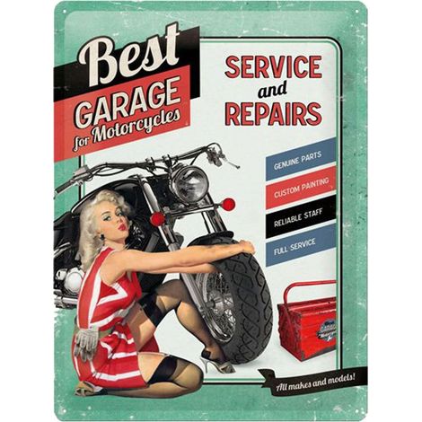Plaque métal Pin-up