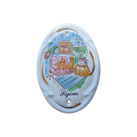 Ouvre&Déco – Signalétique porte intérieure en porcelaine de 12x8mm, SEJOUR