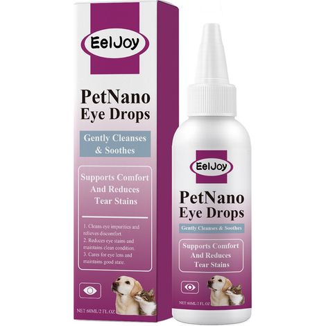 Gouttes oculaires pour chats et chiens, hydratantes et protectrices pour les yeux secs, éliminant les traces de larmes – 60 ml (1/5)