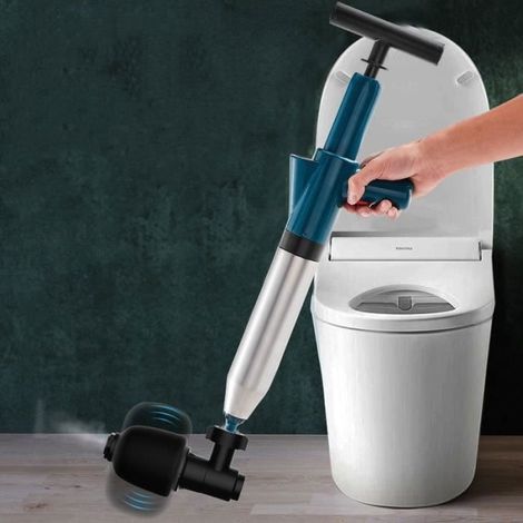 Hochdruck-Toilettenreiniger mit 4 austauschbaren Aufsätzen, Abflussreiniger für Toiletten, Waschbecken und Bodenabläufe – Grün