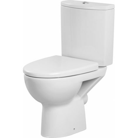 Cersanit – Pack WC à poser VELVET sans bride – Céramique – Sortie horizontale – Abattant Duroplast antibactérien – Réservoir 3/6 litres (1/5)