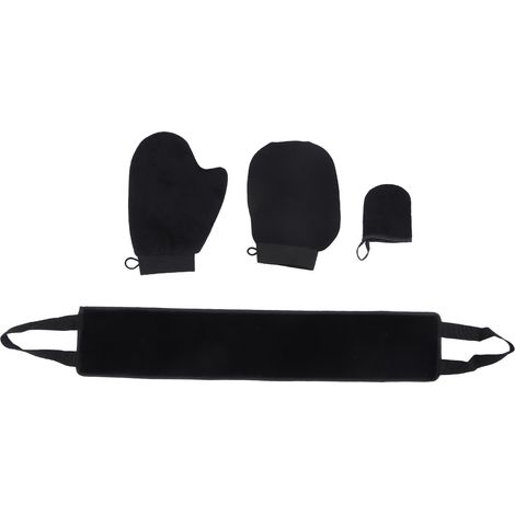 Ensemble de 4 pièces comprenant des serviettes de bain exfoliantes, des gants pour appliquer de l'huile, des gants pour appliquer de la crème solaire, des gants de spa et des gants pour appliquer de l (1/5)