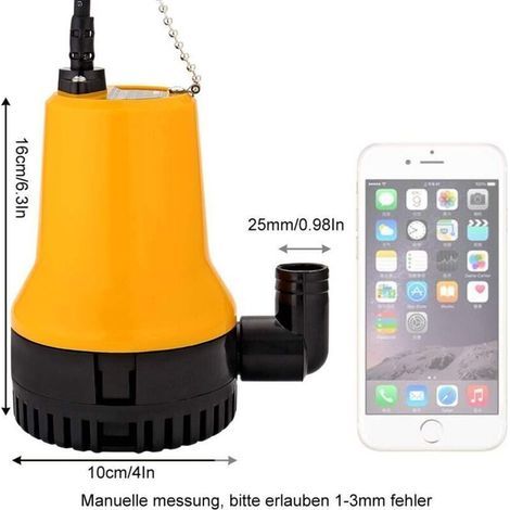 12V Pompe à eau submersible Pompe submersible 50W 4200L / H Pompe à courant continu Pompe à eau sale Longueur de ligne portable 2,3 mètres Avec pince, pour étang à poissons propre et sale (1/5)