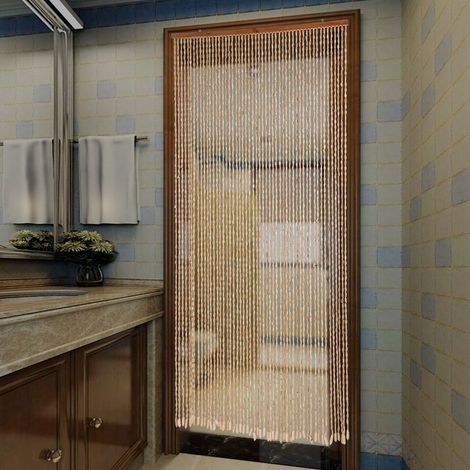 200 x 90 cm 52 panneaux de rideau en bambou, rideau à perles de style chinois vintage, 52 panneaux de rideau en bambou et bois, pour le salon, le couloir, la chambre et la salle de bain. (1/5)