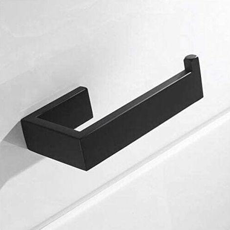 Perforierter Toilettenpapierhalter, Toilettenpapierhalter aus Edelstahl 304, schwarze Wandhalterung, Toilettenpapierhalter für Badezimmer und Küche (schwarz, feindselig) (1/4)