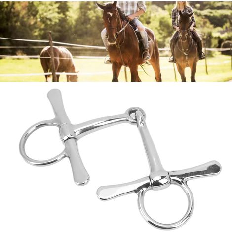 Mors à anneaux complets pour cheval, en acier inoxydable, pour le jardinage et l'agriculture, avec rouleau de mastication, 125 mm (1/5)