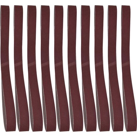 10 Bandes Abrasives 80 760x25mm Ponceuse Bande Finition Bois Métal Moyen (1/5)