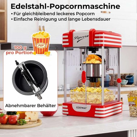 Pop-corn chaud plus longtemps - machine à pop-corn rétro 300 W avec lumière chauffante pour salon ou home cinéma (1/5)