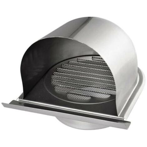 150mm Grille Aeration de Ventilation Inox, Grille de Hotte Cheminée Ronde Extérieur, Grille D'aération U avec Filet Anti-insectes, Grille Ventilation avec 45° Lams, pour Cuisine (1/4)