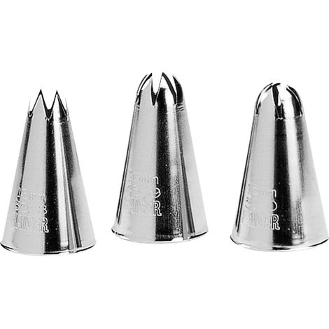Original Kaiser 769035 Patisserie Profi-Assortimento di beccucci, 3 Pezzi in Acciaio Ideali per siringa Art. N. 769028 (1/5)