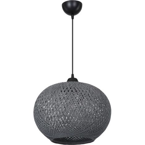 Deckenlampe Yumak MDL4745 mit Schirm aus anthrazitfarbenem Seil H65xL35 (1/3)