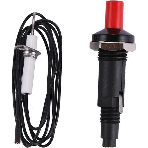 Kit d'allumage piézo avec câble de 1000 mm de long, bouton-poussoir, compatible avec les cuisinières à gaz. (1/2)